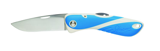Couteau Aquaterra lame simple lisse - Bleu/Blanc  | WICHARD