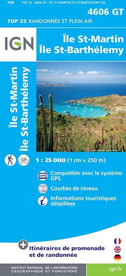 Carte IGN île Saint-Martin île Saint-Barthélemy 4606GT série Top 25