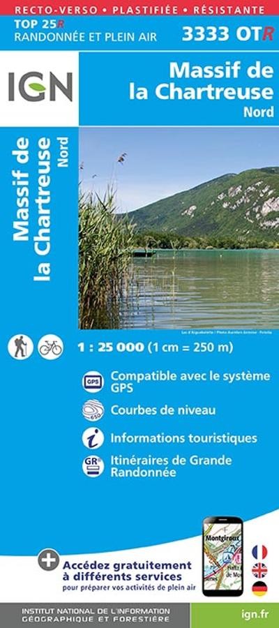 Carte IGN  massif chartreuse nord 3333OTR série Top 25 Résistante