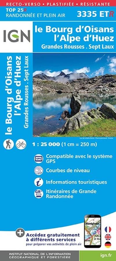 Carte IGN  bourg oisans 3335ETR série Top 25 Résistante