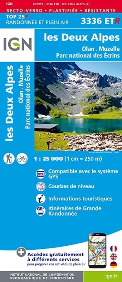 Carte IGN  les deux alpes olan muzelle parc ecrins 3336ETR série Top 25 Résistante