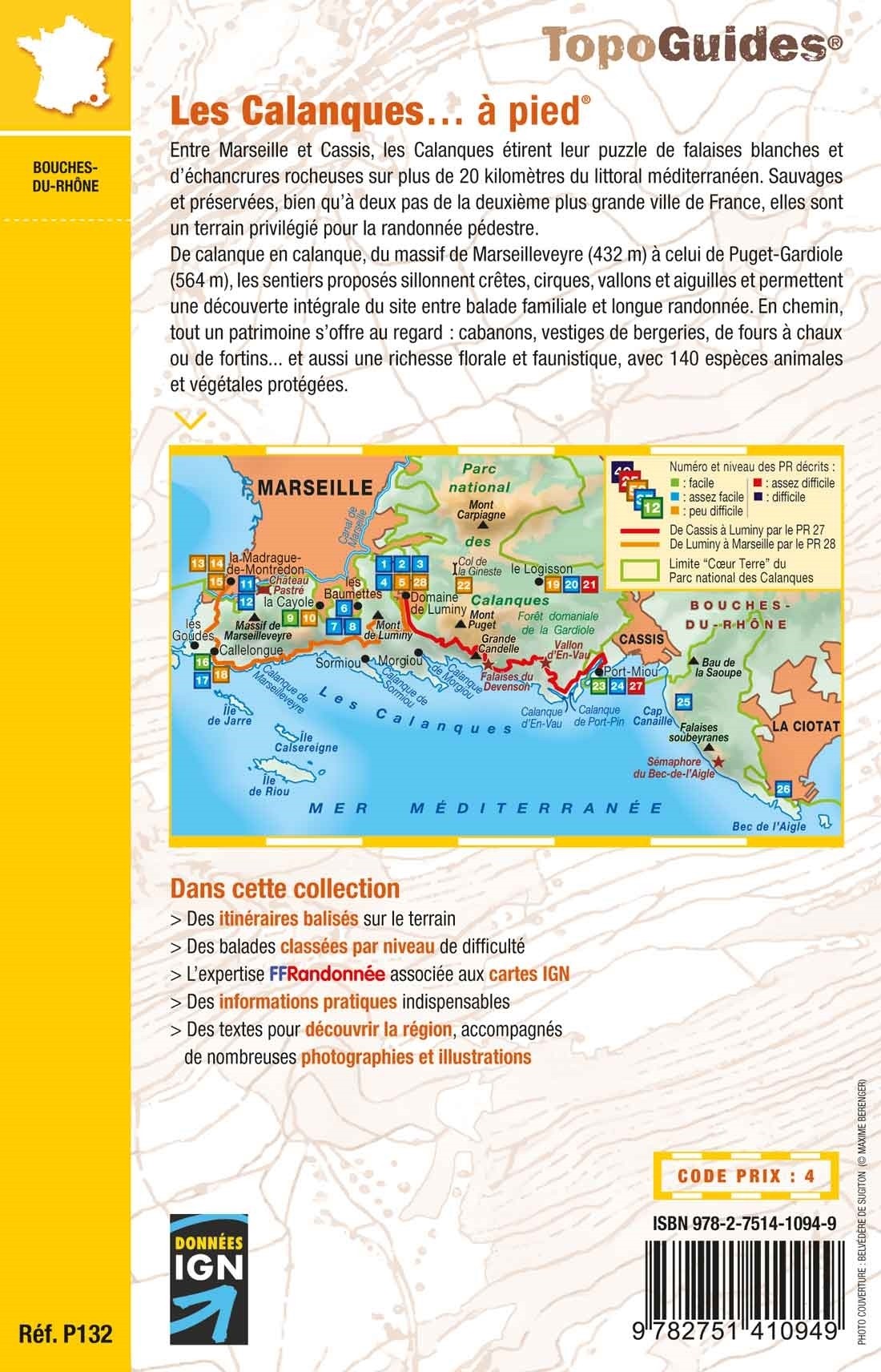 P132 - Les Calanques à pied | Topoguide FFRP