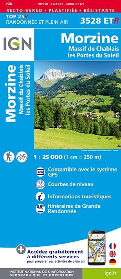 Carte IGN  morzine massif chablais 3528ETR série Top 25 Résistante