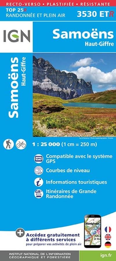 Carte IGN  samoens haut griffre 3530ETR série Top 25 Résistante