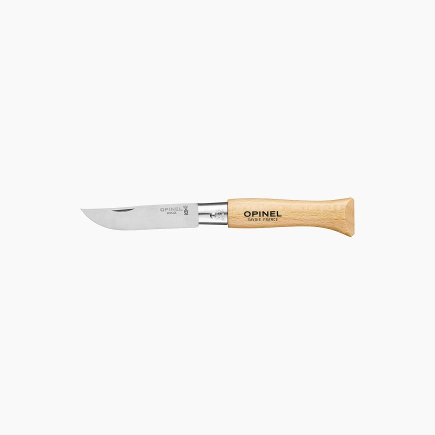 Couteau de poche Opinel n°5;Couteau Opinel 5 avec manche en hêtre;Petit couteau pliant Opinel n°5 avec lame en inox