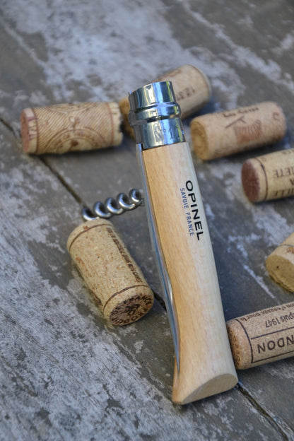 Couteau Opinel n°10 avec tire-bouchon et manche hêtre