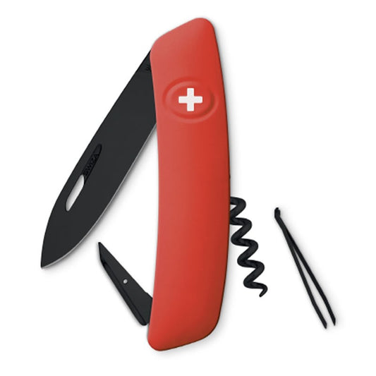 Couteau suisse Swiza D01 Allblack Rouge - Rouge avec 6 fonctions