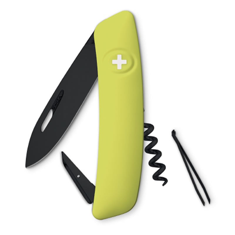 Couteau suisse Swiza D01 Allblack Mousse - Vert pomme avec 6 fonctions