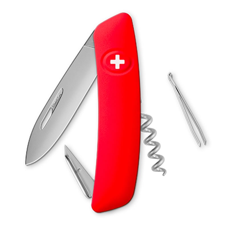 Couteau suisse Swiza D01 Rouge mat avec 6 fonctions
