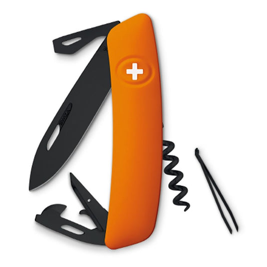 Couteau suisse Swiza D03 Allblack Orange avec 11 fonctions