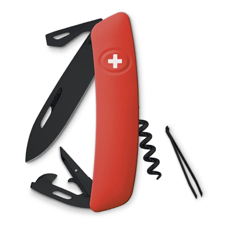 Couteau suisse Swiza D03 Allblack Rouge - Rouge avec 11 fonctions