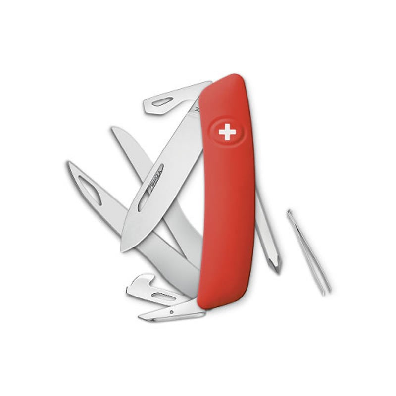 Couteau suisse Swiza D08 Scissors Rouge - Rouge avec 12 fonctions