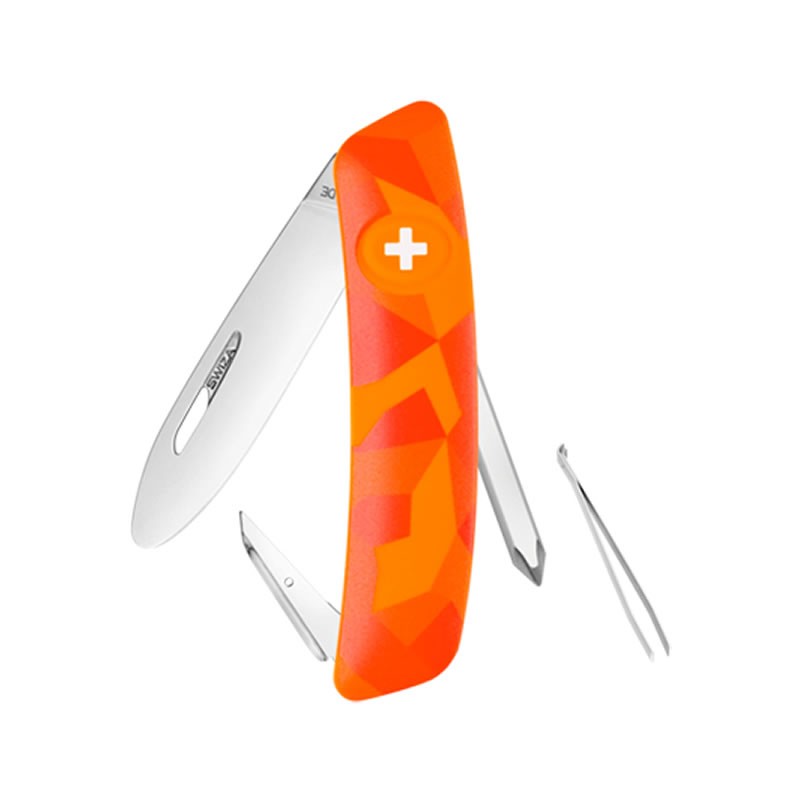 Couteau suisse Swiza J02 Junior Luceo - Orange avec 6 fonctions