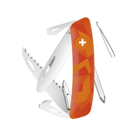 Couteau suisse Swiza J06 Junior Luceo - Orange avec 12 fonctions