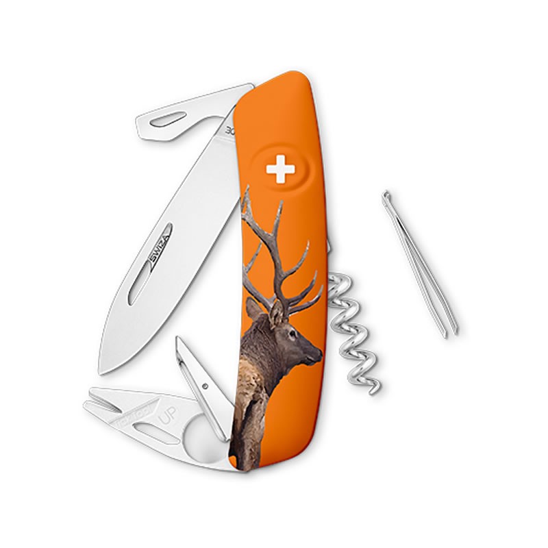 Couteau suisse Swiza TT03 Tick Tool Cerf - Orange avec 11 fonctions