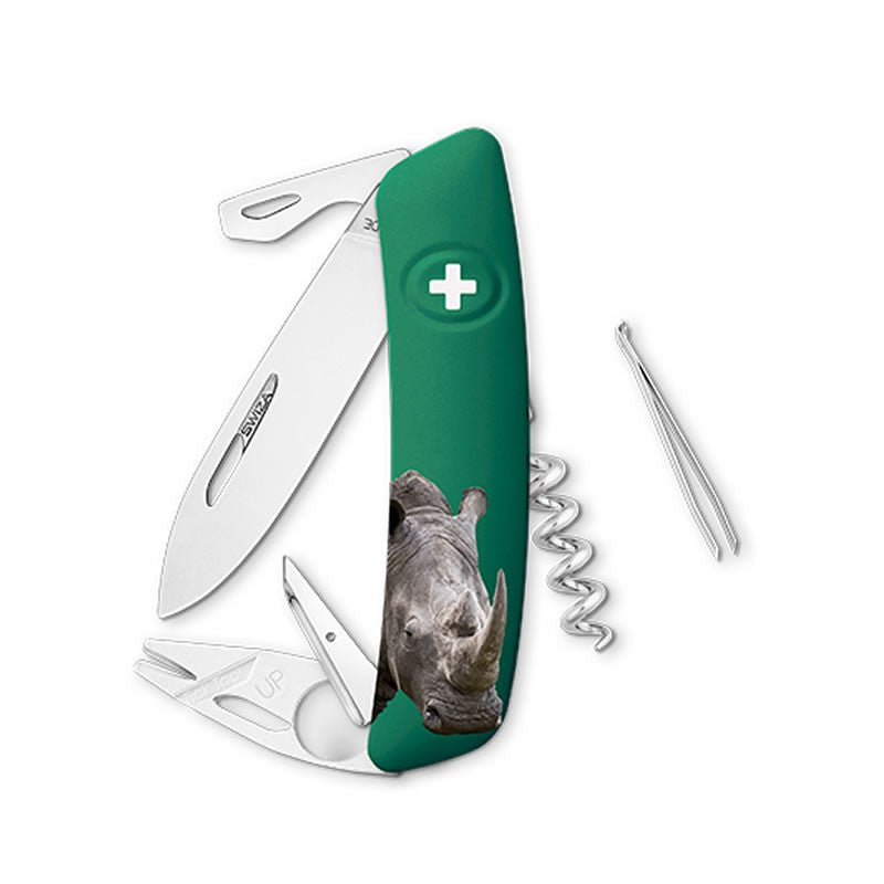 Couteau suisse Swiza TT03 Tick Tool Rhinocéros - Vert avec 11 fonctions