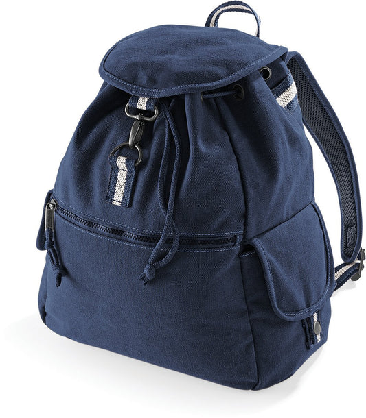 Sac à dos 18 litres vintage en toile lavée Quadra navy