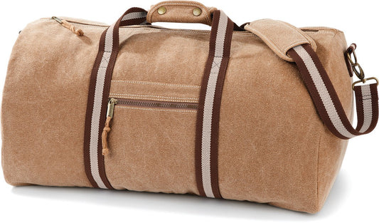 Sac de voyage 45 litres en toile lavée vintage Quadra beige