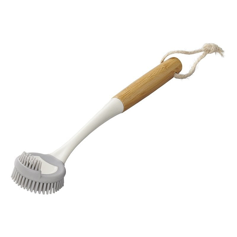 Brosse à vaisselle silicone 30,5 cm Ø6 cm bambou