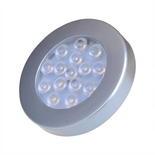 Spot monté en surface 15-leds 12V 200lm Ø70x12mm