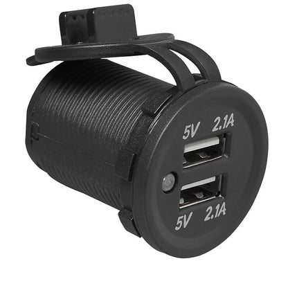 Prise-USB double à encastrer type A 2x2100mA 12V/24V