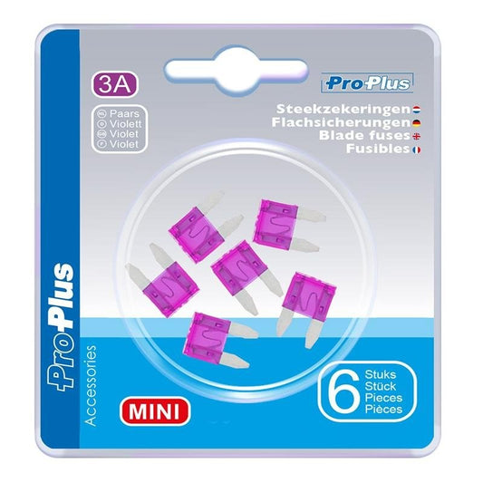 Fusibles mini 3A violet 6 pièces dans blister