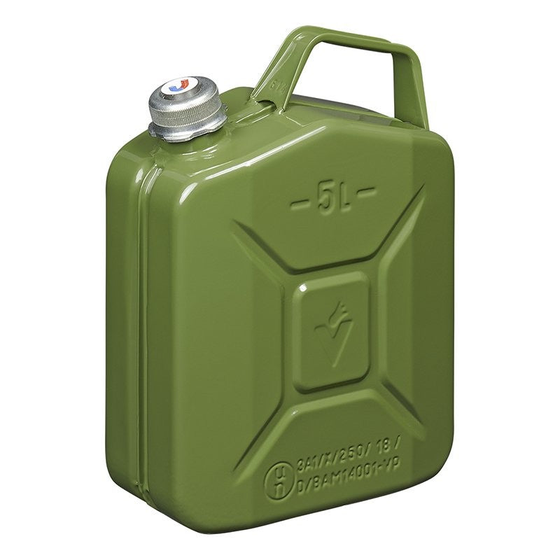 Jerrycan 5L métal vert avec bouchon à vis magnétique UN- & TüV/GS-approuvé