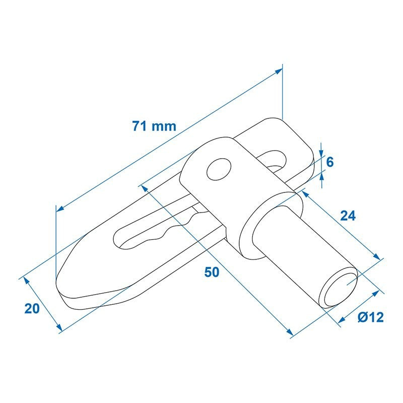 Fermeture culbuteur soudable