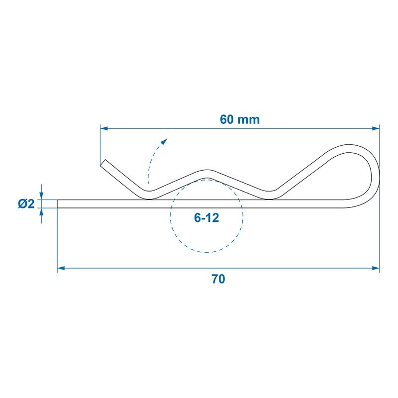 Goupille beta 2mm / 6-12mm