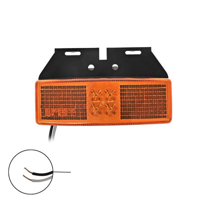 Feu de position latéral 12/24V orange 110x40mm LED avec support