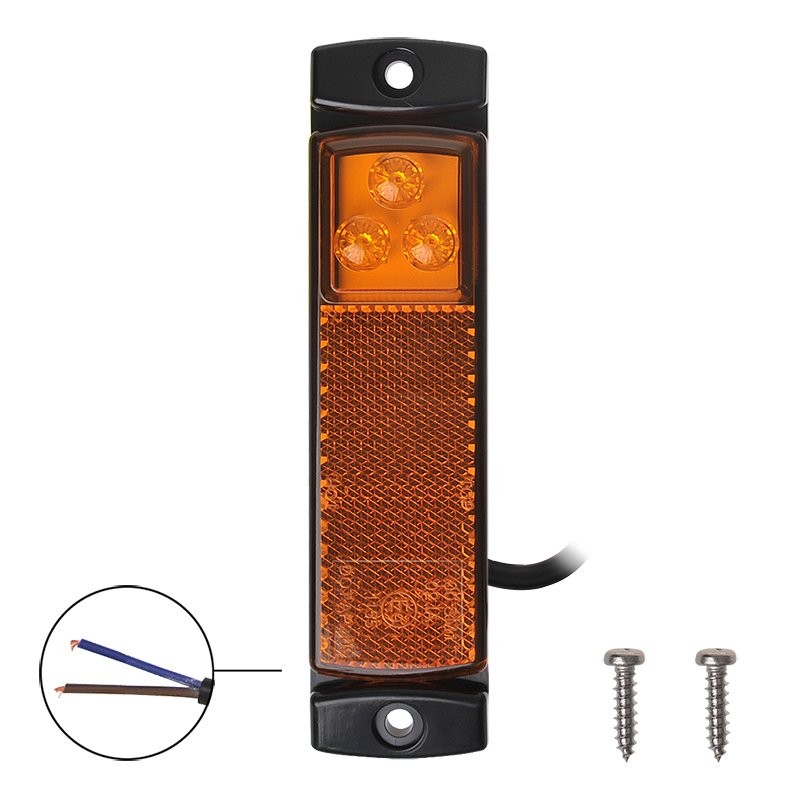 Feu de position latéral 12/24V orange 126x30mm LED