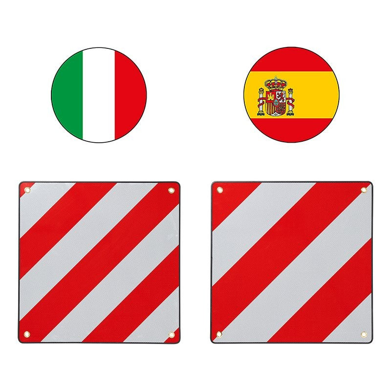 Panneau de signalisation aluminium 50x50cm pour Italie / Espagne 2 en 1