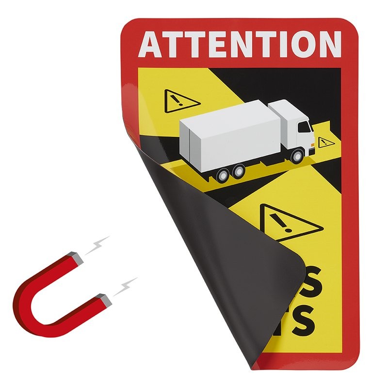 Sticker magnétique "Attention Angles Morts!" camion