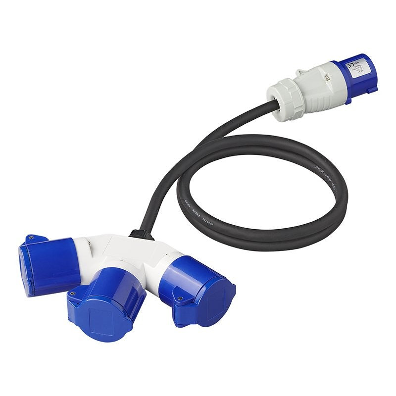 CEE prise triple 16A 150cm 3x1,5mm²