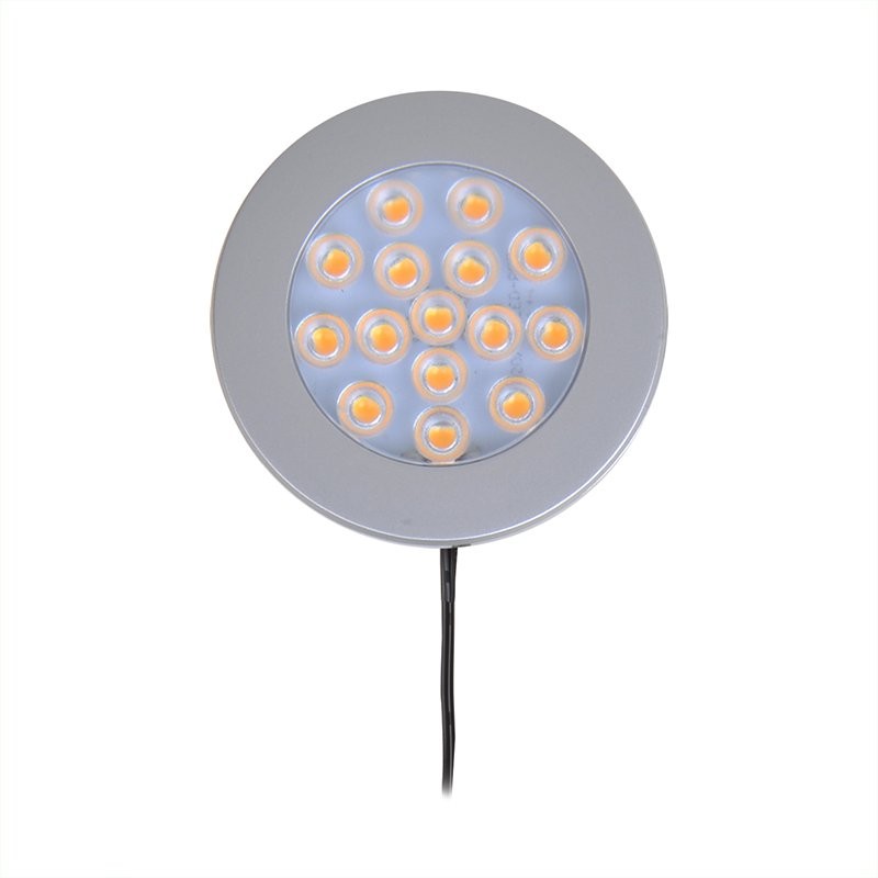 Spot monté en surface 15-leds 12V 200lm Ø70x12mm