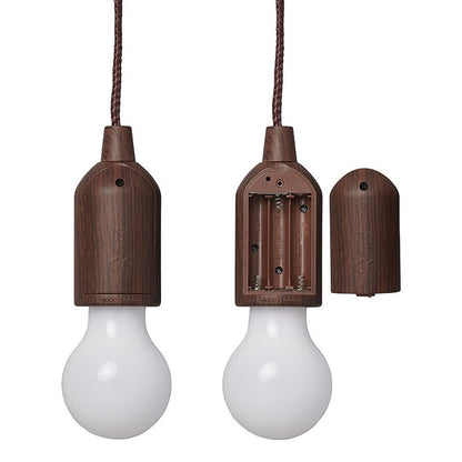 Lampe rétro motif en bois avec cordon 90cm