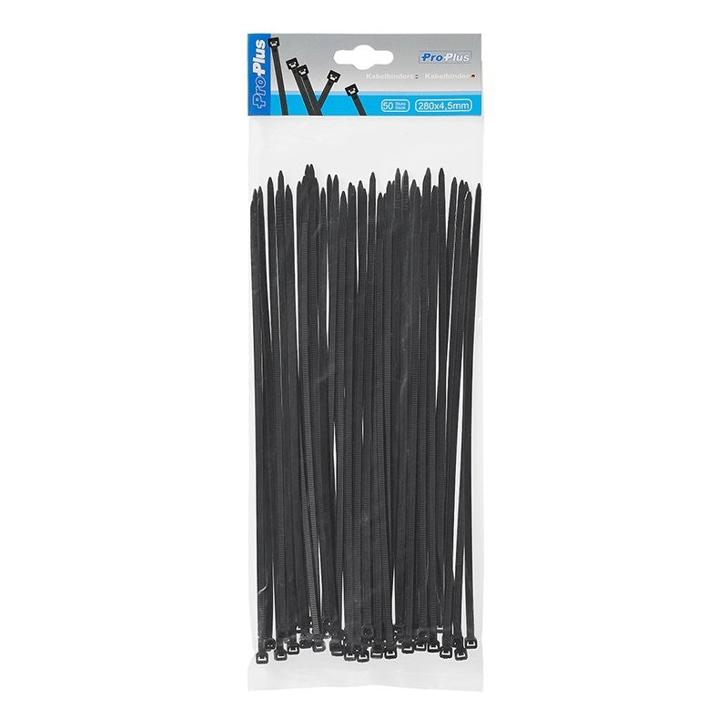 Colliers de serrage 280x4,5mm 50 pièces noir