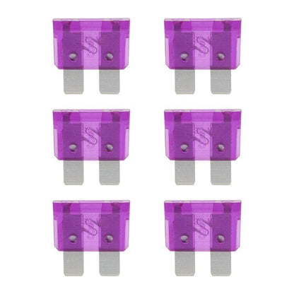 Fusibles standard 3A violet 6 pièces dans blister