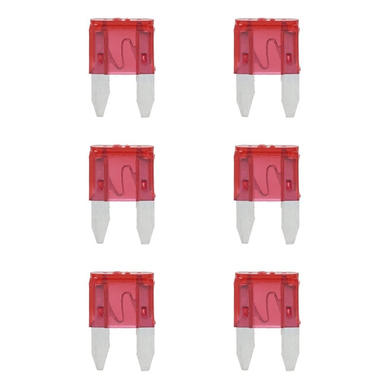 Fusibles mini 10A rouge 6 pièces dans blister