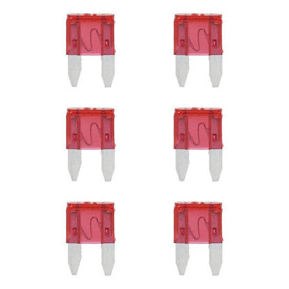 Fusibles mini 10A rouge 6 pièces dans blister