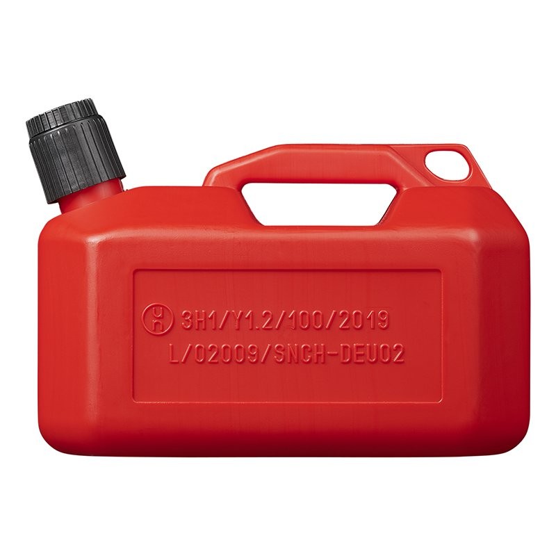 Jerrycan 5L plastique rouge UN-approuvé (modèle bas)