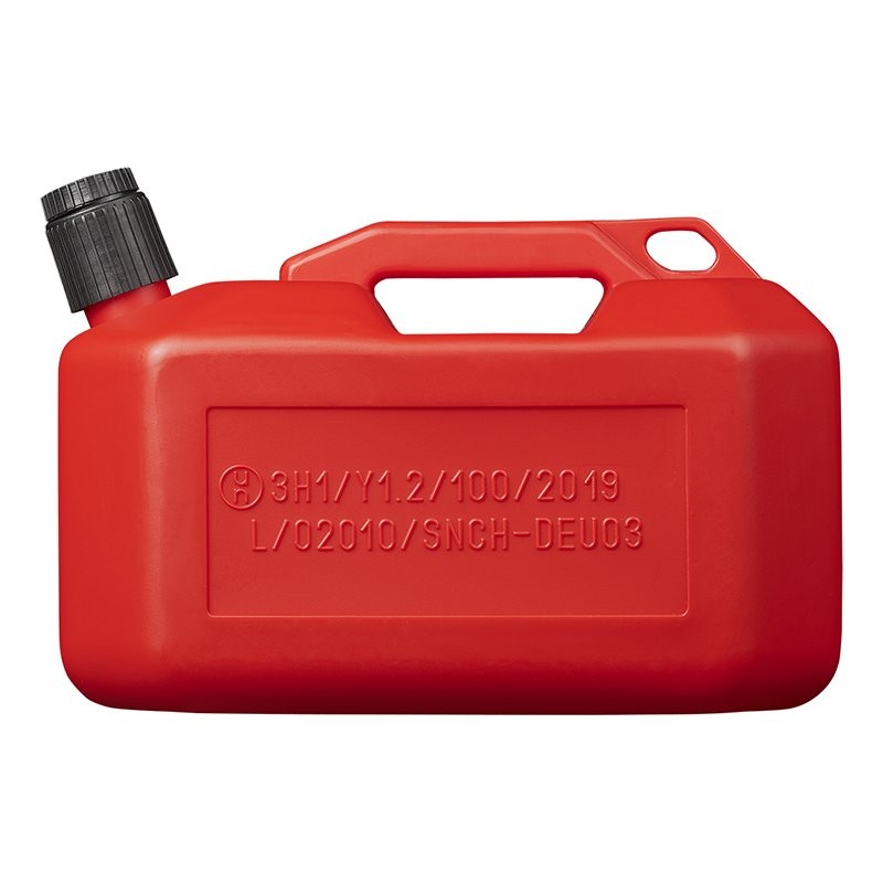 Jerrycan 10L plastique rouge UN-approuvé (modèle bas)