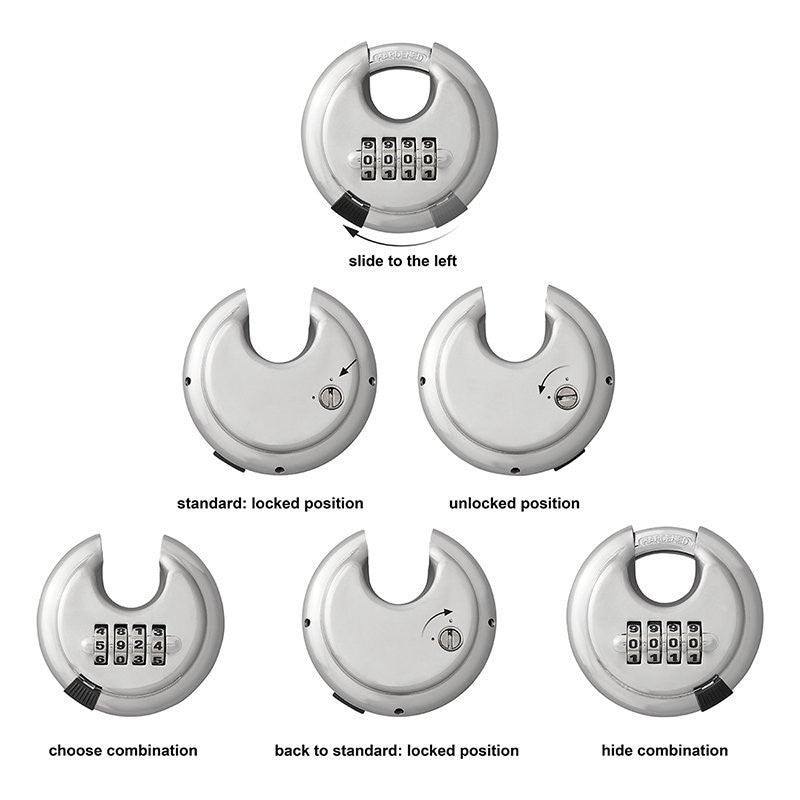 Cadenas à disque Ø70mm avec combinaison de chiffres