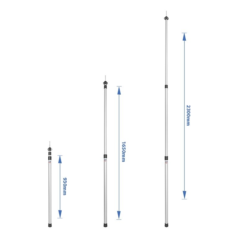 Poteau de tente télescopique 93-230cm - jeu de 2 pièces