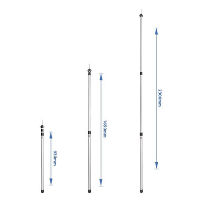 Poteau de tente télescopique 93-230cm - jeu de 2 pièces