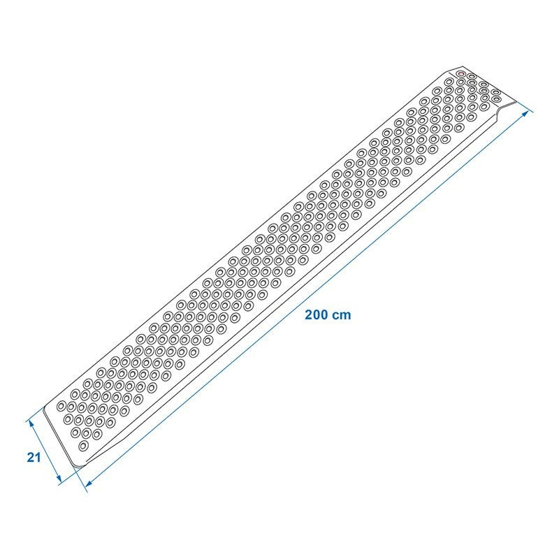 Rampe de chargement aluminium 200x21cm 200kg par pièce