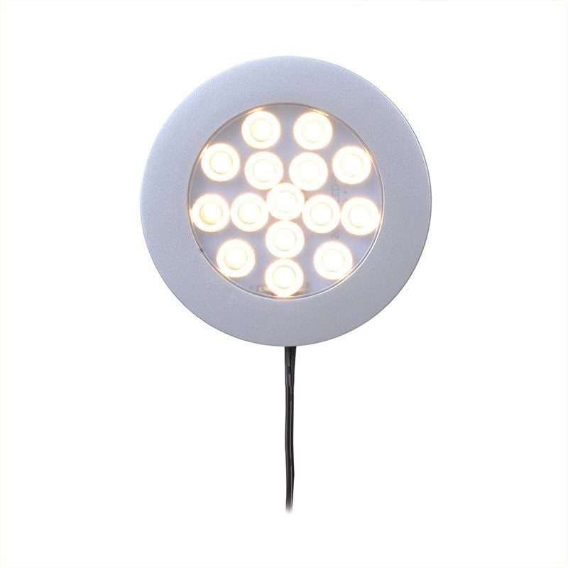 Spot monté en surface 15-leds 12V 200lm Ø70x12mm