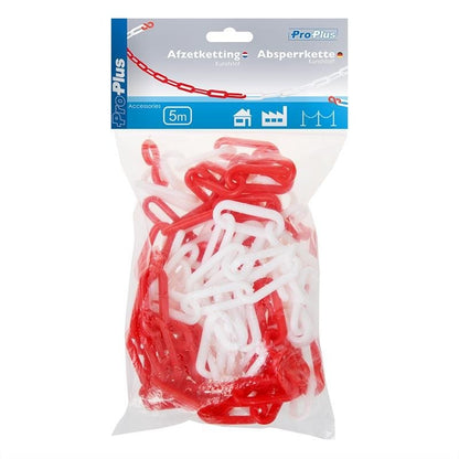 Barrière de chaîne plastique rouge/blanc 5M