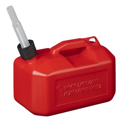 Jerrycan 5L plastique rouge UN-approuvé (modèle bas)