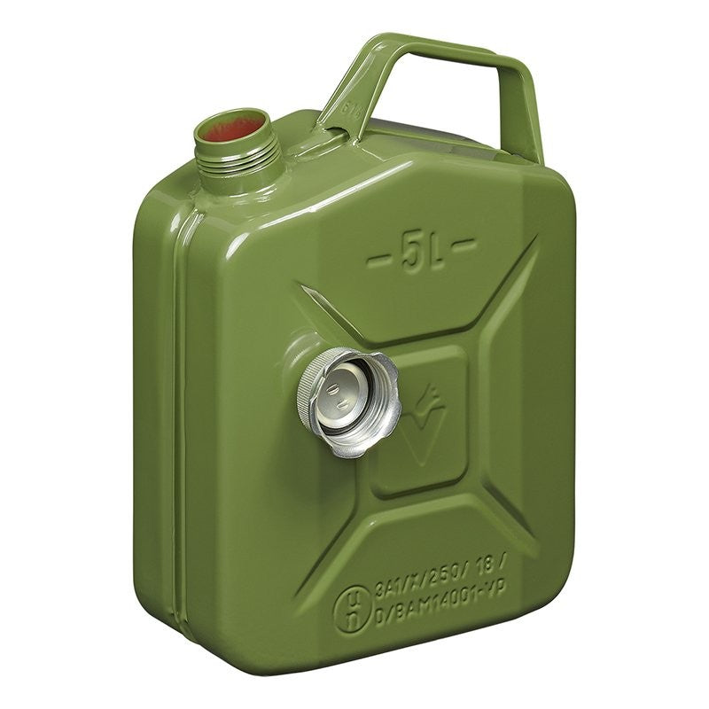 Jerrycan 5L métal vert avec bouchon à vis magnétique UN- & TüV/GS-approuvé